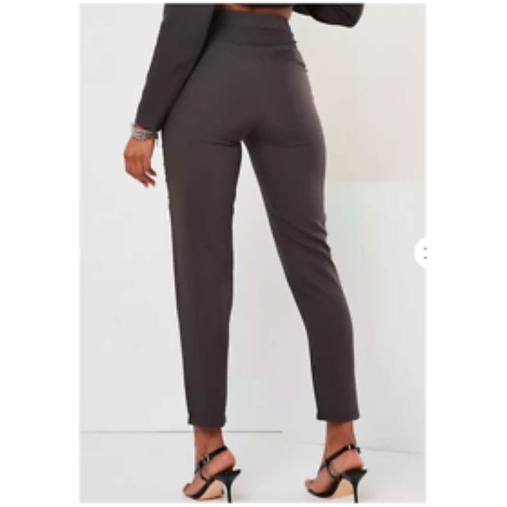 Dark Gray Basic Cigarette Trousers - image 2